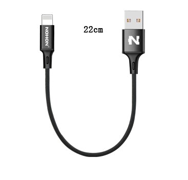 Original nohon 8pin cabo usb para iphone 7plus 6s mais 5 5S 5c ios 10 9 8 ipad ipod cabo de carregamento rápido sincronização dados fio: Black - 22CM