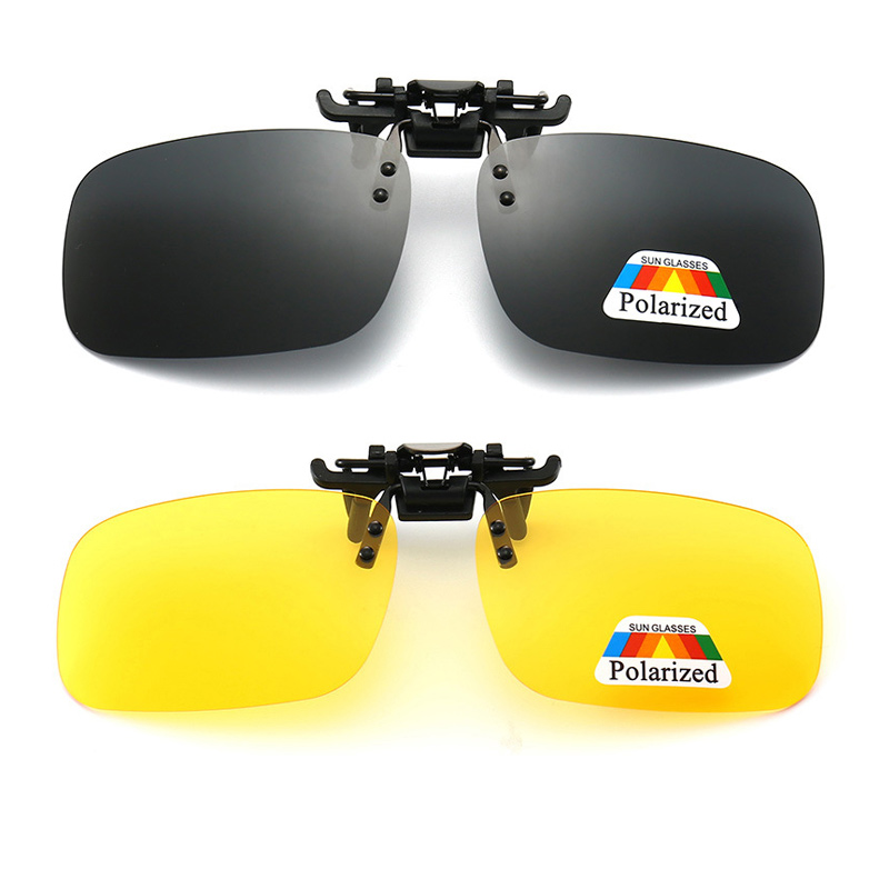 Polarized Clip Sunglasses Myopia Glasses Clip Driver Fishing Night Vision Myopia Clip-on Sun Shading Eyeglasses