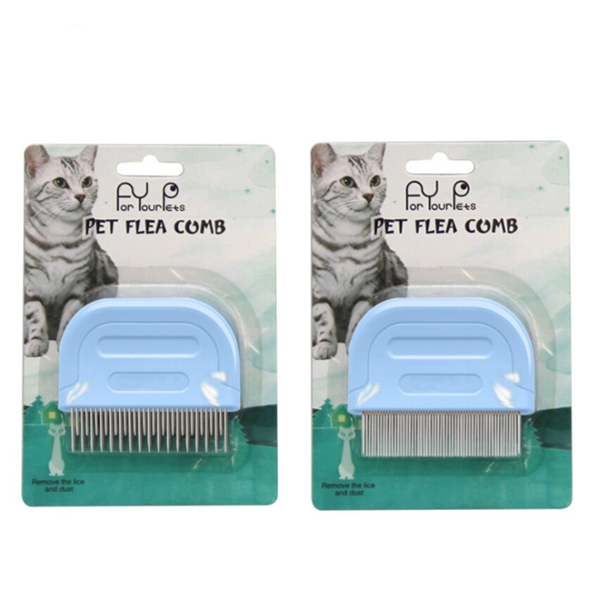 Pet products cat comb flea removal comb stainless steel needle comb hairdressing comb hair opening knot cat products