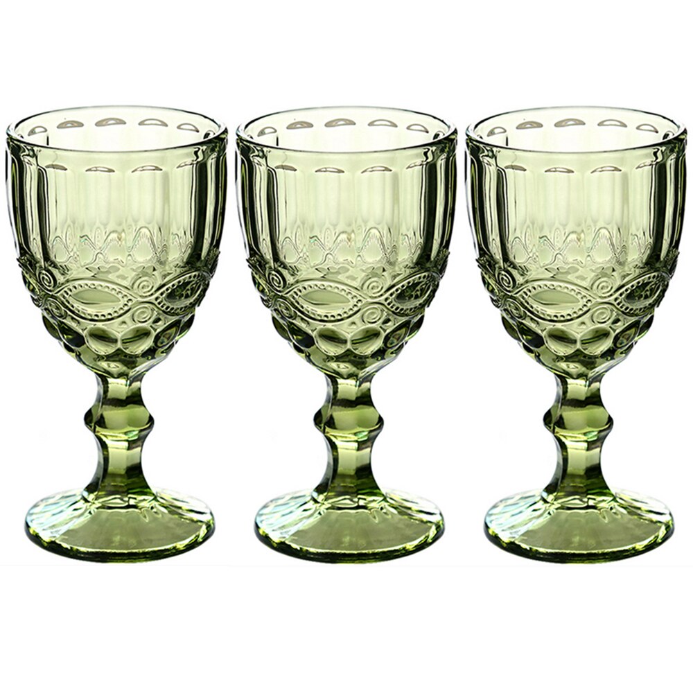 Portsble vinglas dricksglas 3 st/lot bröllopsfest vinkopp glas vattenglas för att dricka jul 300ml 10oz: 3 st set stil 5