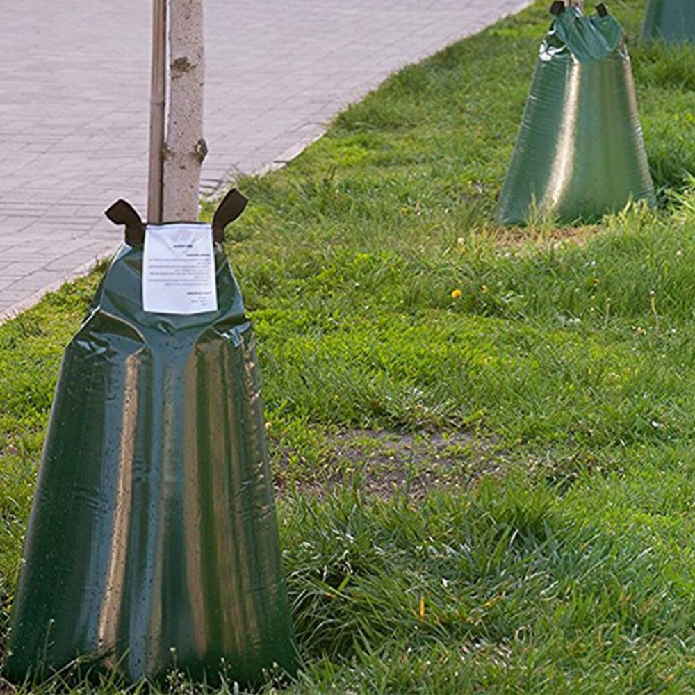 Pe vand dryppose træ vanding taske langsom frigivelse vanding pose træ vandingspose med lynlås 20 gallon til haven (grøn): Default Title