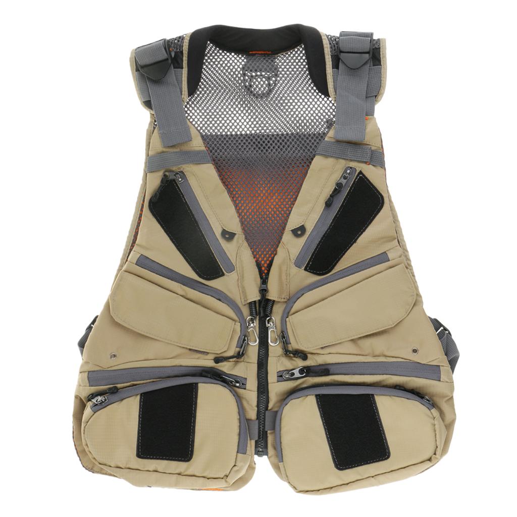 Fly Fishing Vest Jackets Fishing Backpack Mesh Back Waistcoats Hiking Vest