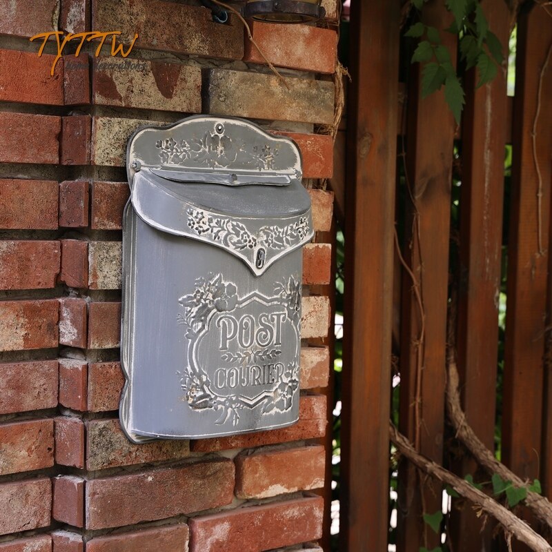 Boîte aux lettres en métal, décoration murale, balcon de jardin, artisanat rétro