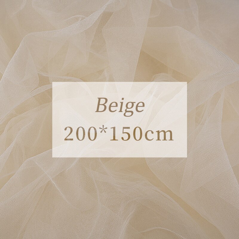 INS Style photographie accessoires manucure photographie accessoires arrière-plan gaze photographie arrière-plan tissu couleur unie: 200x150cm beige