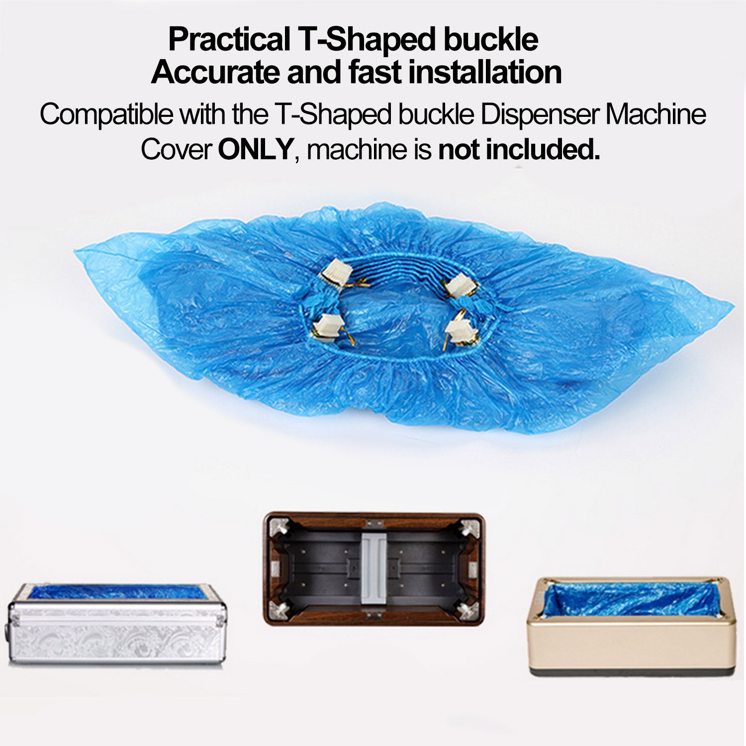 100 Stuks Wegwerp Plastic Overschoenen Waterdichte Antislip Voet Covers Voor Automatische Schoen Dispenser Machine T Gesp