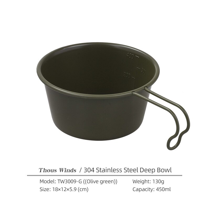 Thous ventos sierra copo com alça utensílios de mesa para acampamento ao ar livre utensílios de mesa 40/280/450ml viajar equipamentos campismo suprimentos: TW3009-G