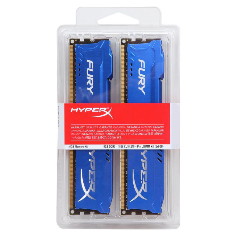 HyperX Fury Memoria RAM DDR3 16GB (2x8GB) zestaw 1866MHz 1600MHz 1333MHz pamięć RAM 14900 pamięć 1.5V DIMM 240Pin PC3-12800 DDR3