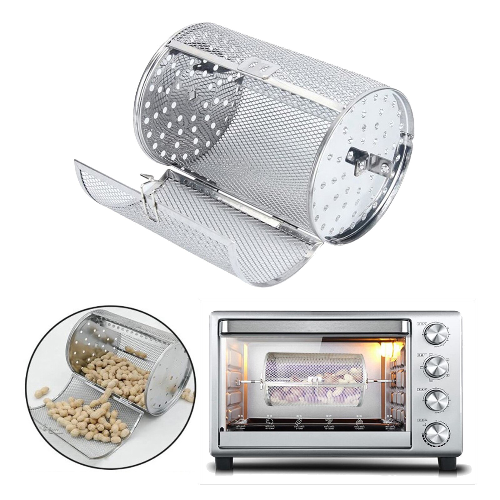 Gril de rôtissoire Durable tambour four panier four rôti cuisson rotatif intérieur