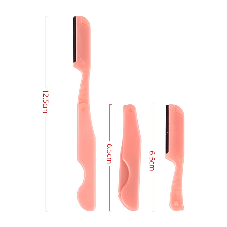 4Pcs/Set Eyebrow Shaper Pink Facial Eyebrow Trimmer Women Grooming Shaver Shaping Safe Razor Facial Hair Remover Scissors