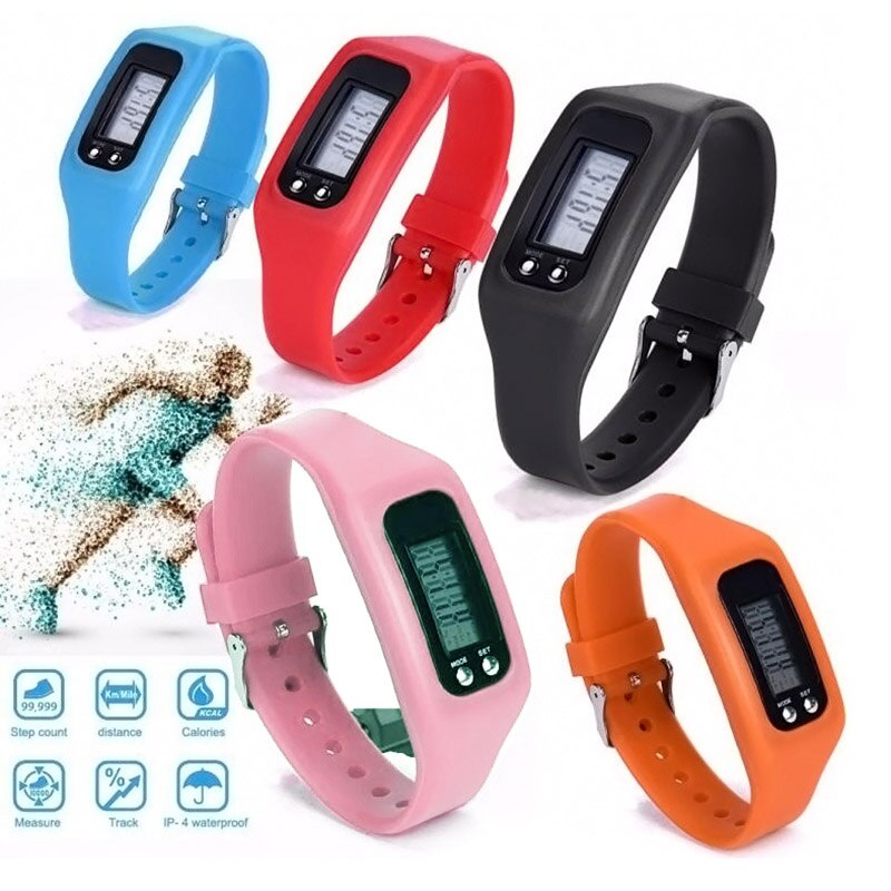 Digitale lcd stappenteller hardlopen stappen loopafstand calorieënteller sporthorloge armband fou 99