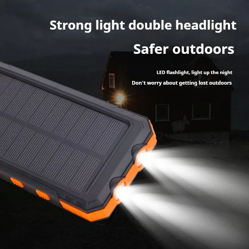 20000mAh Large Capacity Solar Power Bank Portable Charger Compatible with IOS Android USB-A and USB-C Fast Charging Powerbank