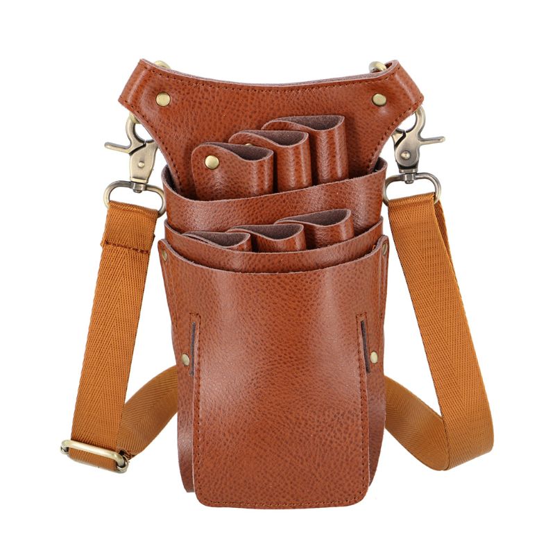 Haar Stylist Pocket Kappers Tool Pu Leer Pouch Schaar Tas Met Riem