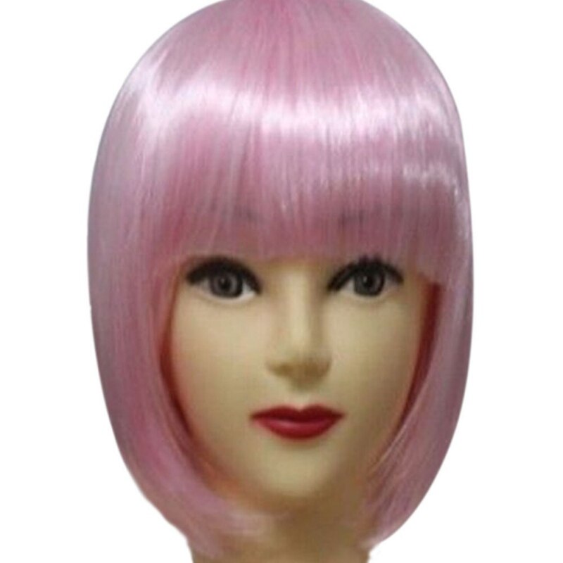Perruque BOB cheveux courts lisses pour femmes | Frange Cosplay, 13 couleurs, pour fête, spectacle sur scène, fournitures de fête,: P