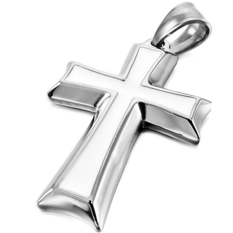 Halskæder til mænd guldkors rustfrit stål vedhæng smykker på halsen halskæder christian for mandlige tilbehør