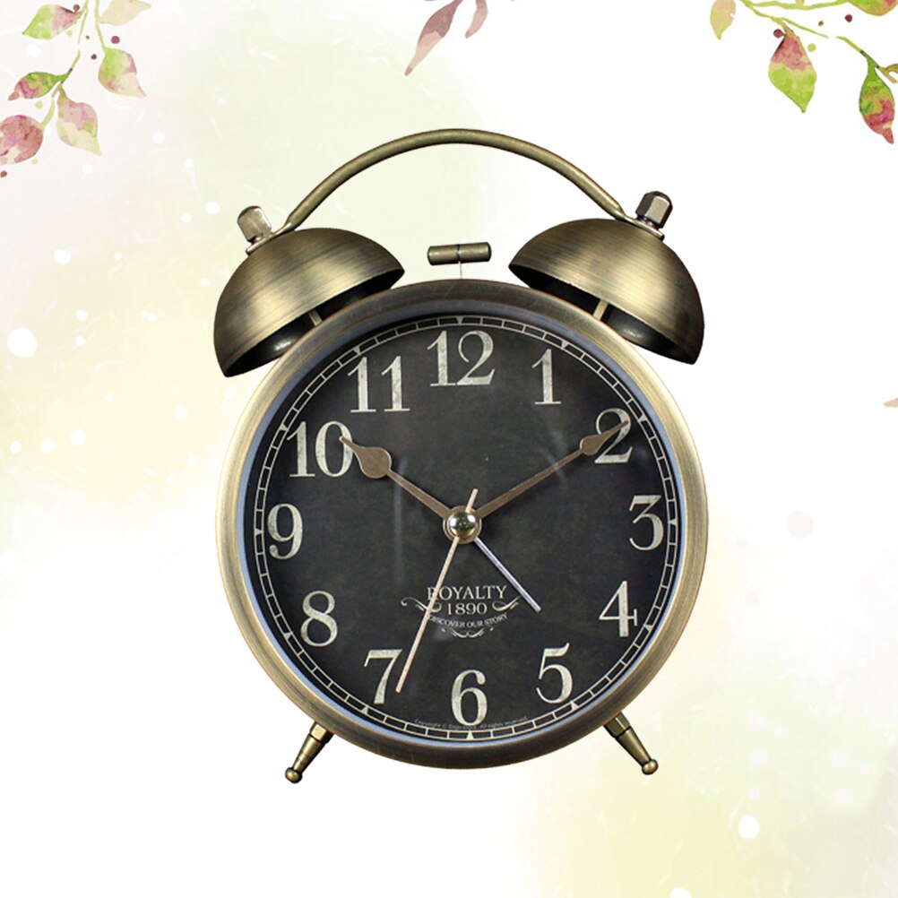 1pc Alarm Clock Practical Retro Metal Table Clock Alarm Clock Table Alarm for Friends Family