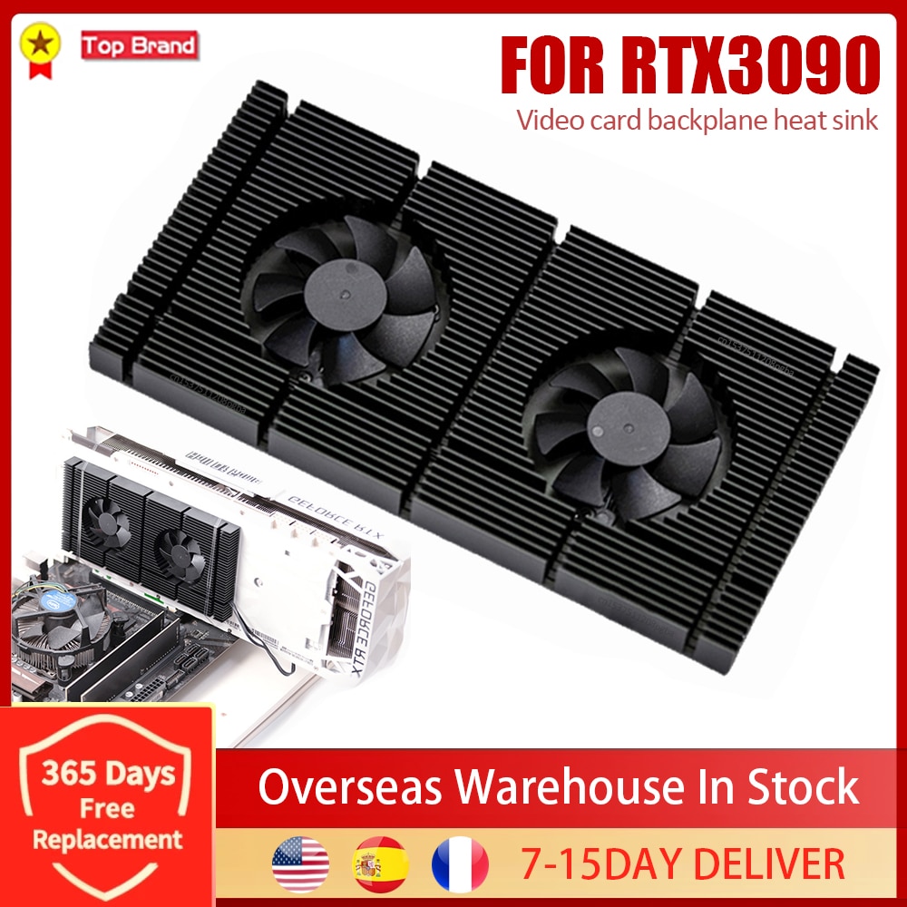 GPU Backplate Radiator Graphics Card DIY Backplane Memory Cooling Cooler Dual PWM Fan VRAM Heatsink For RTX 3090 3080 3070 3060