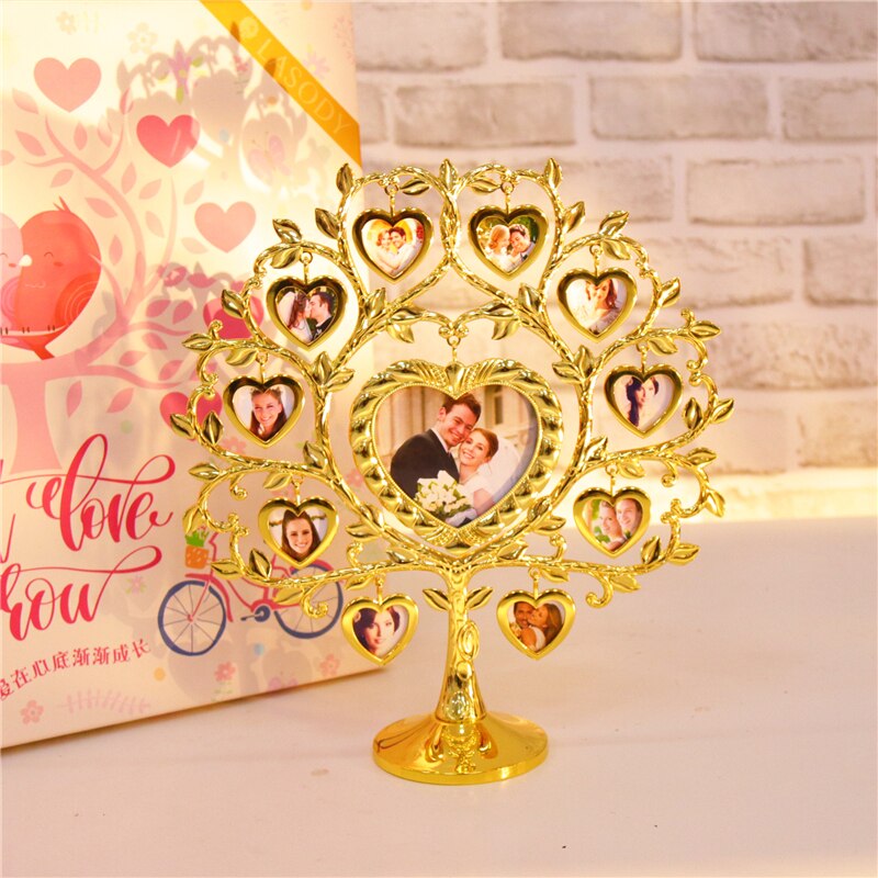 Lasody Familie Boom Met 10 + 1 Opknoping Fotolijsten Metalen Tafel Top Fotolijst Decoratie