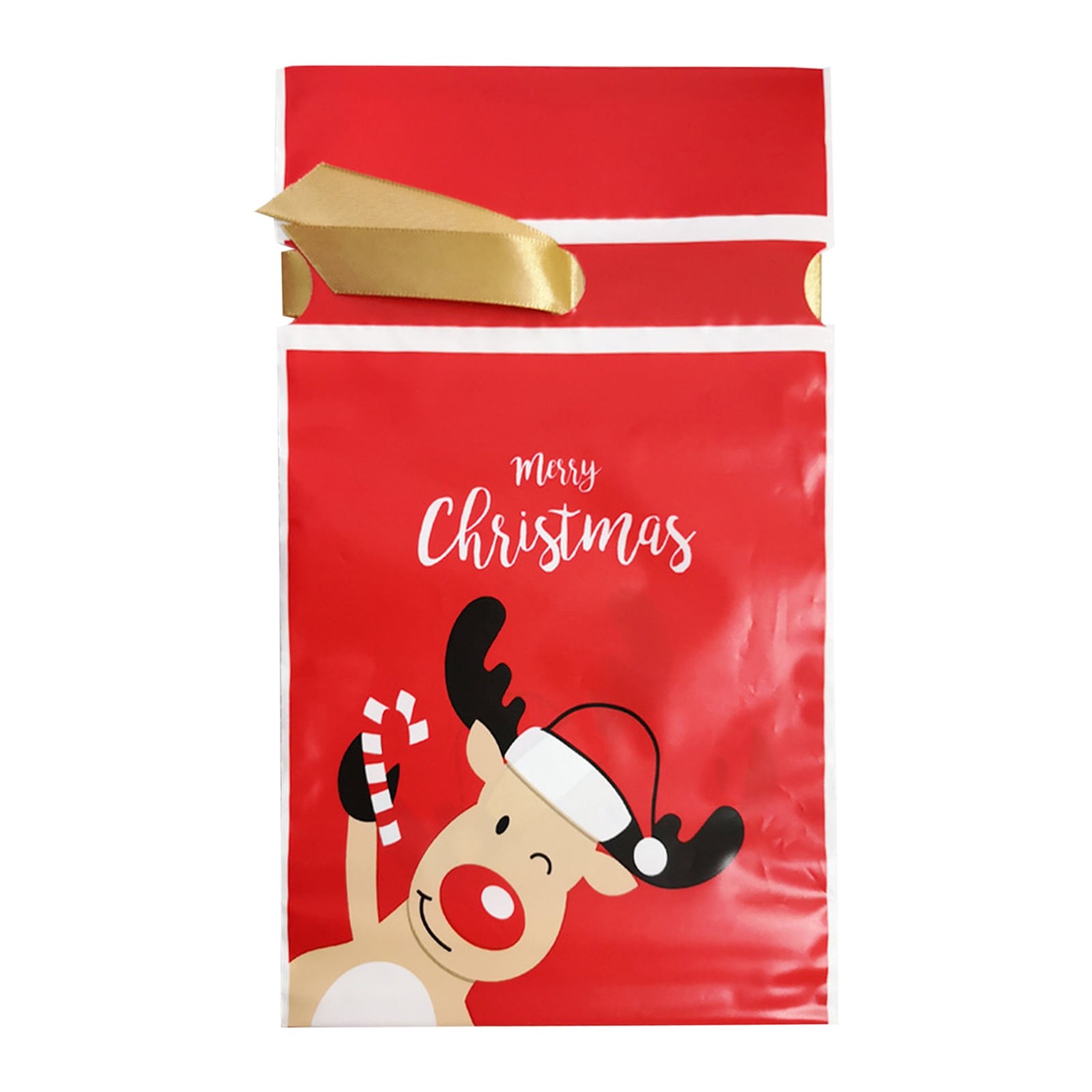 50pcs Christmas Candy Bags Xmas Decorations Santa Bag Navidad Xmas Bags Cristmas Cookies Packing Bag 15x23.5cm: Burgundy