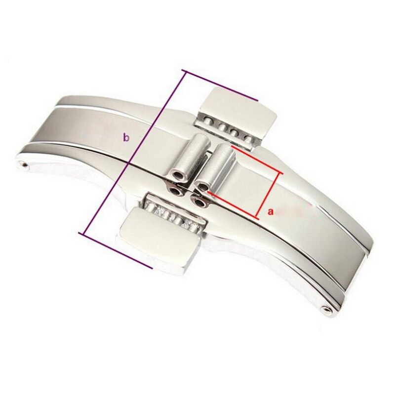 6mm 316L Metal Watch Band Buckle 6mm Watchband Strap Silver Stainless Steel Clasp Butterfly Button Accessories