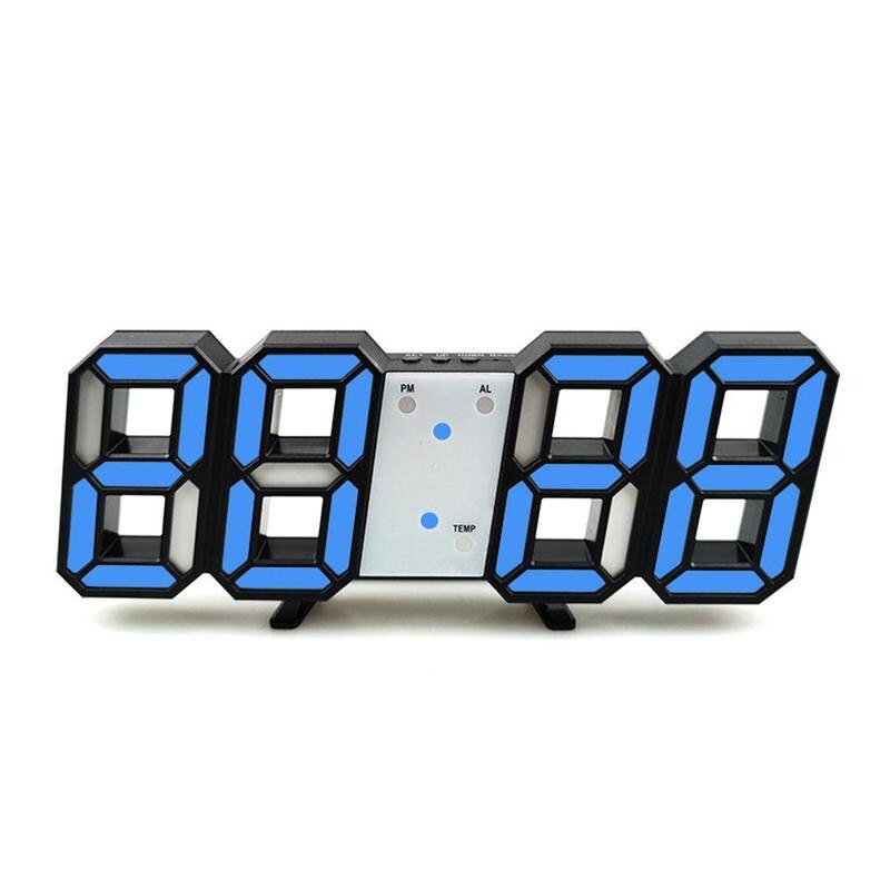 Acrylique rouge LED horloge numérique brillant nuit affichant la température automatiquement gradation horloge de luminosité: Bleu ciel