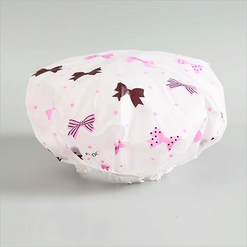 Waterproof Shower Cap Elastic Thicken Bathing Cap Bathing Hat For Women Spa Bathing Hair Salon Bathroom Shower Cap: D