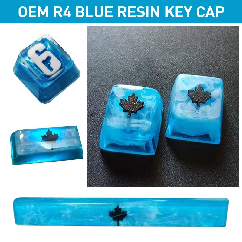 Rainbow 6 black ice keycap oem  r4 blue resin key cap for cherry mx keyboard jul