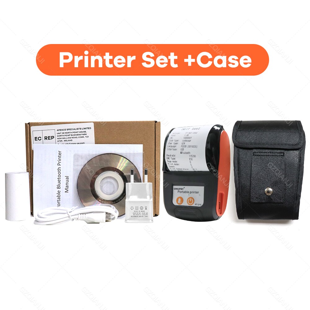 SII e boleta 58mm Mini Bluetooth Printer Thermal Portable Receipt Ticket Bill Machine Printer for Mobile Android Phones: Orange Printer / EU plug 