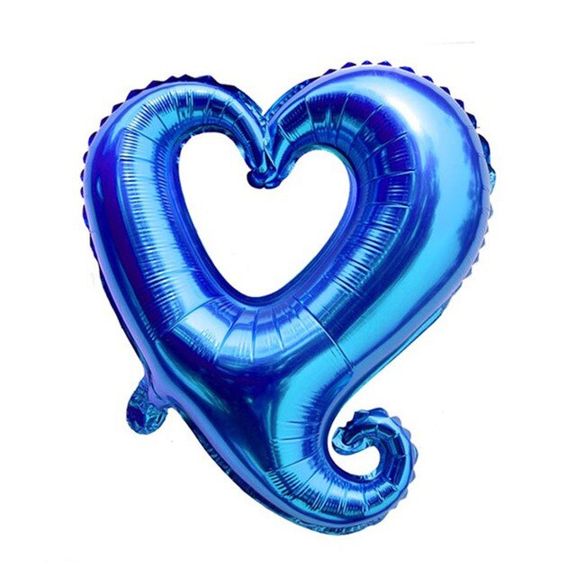 1pc 18- tommer kærlighed blomst hule hjerteform folie balloner valentinsdag bryllupsfødselsdagsfest fest dekoration ballon: Blå