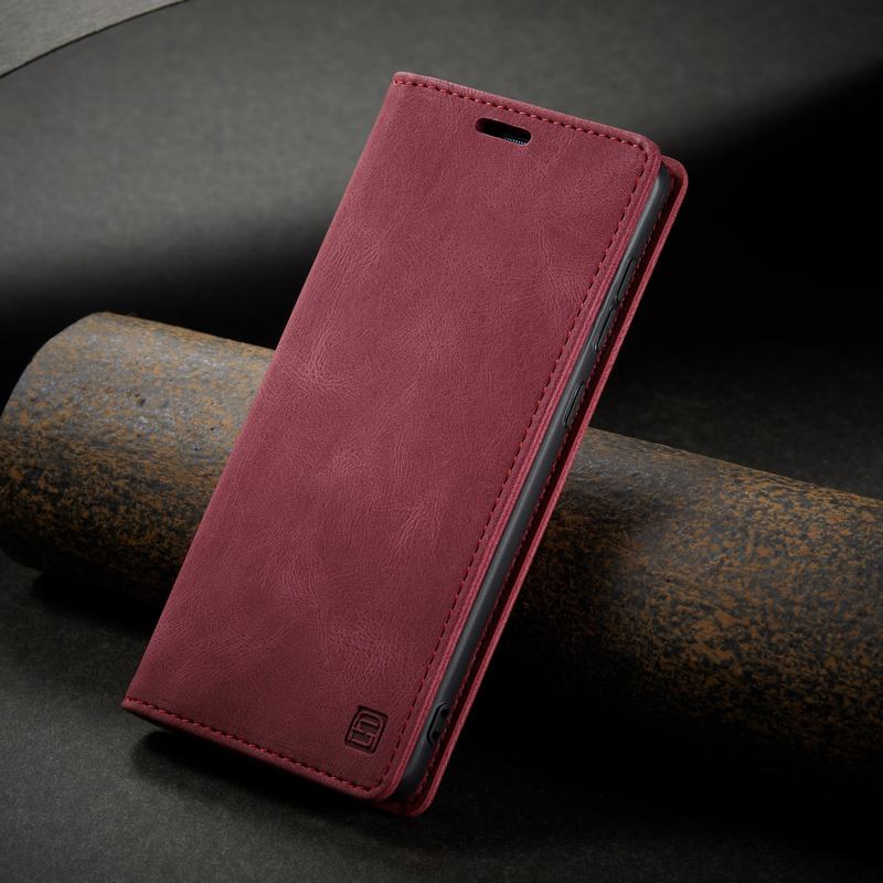 Xiaomi用レザーフラップケース,redmi note 8 pro用デラックスケース,強力な磁気カードホルダー付きマットウォレット