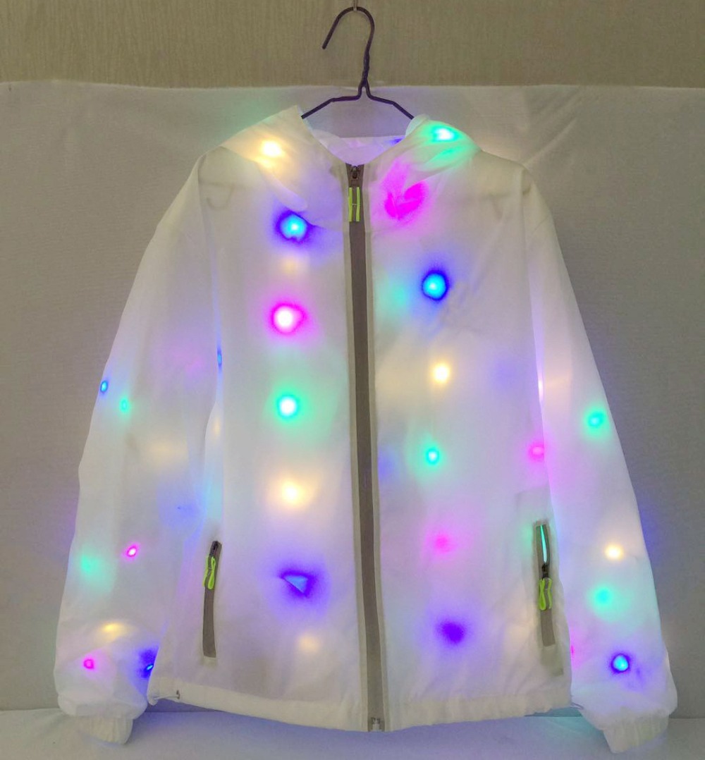 Waterdichte kleurrijke Led lichtgevende kleding dans LED flash jas kleding activiteit party prestaties levert