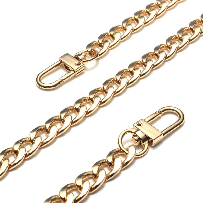 Xingming 120cm rustfrit stål pung kæderem håndtag skulder crossbody håndtaske taske metal udskiftning 3 farver: Guld
