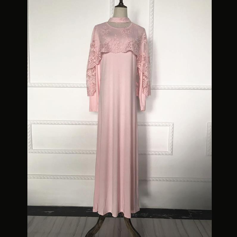 BUSHRA-Vestidos Corban Abaya, caftán musulmán, conjunto de 2 piezas, chal, Hijab, Dubái, Islam turco, musulmán, bordado, 2022: Pink / L