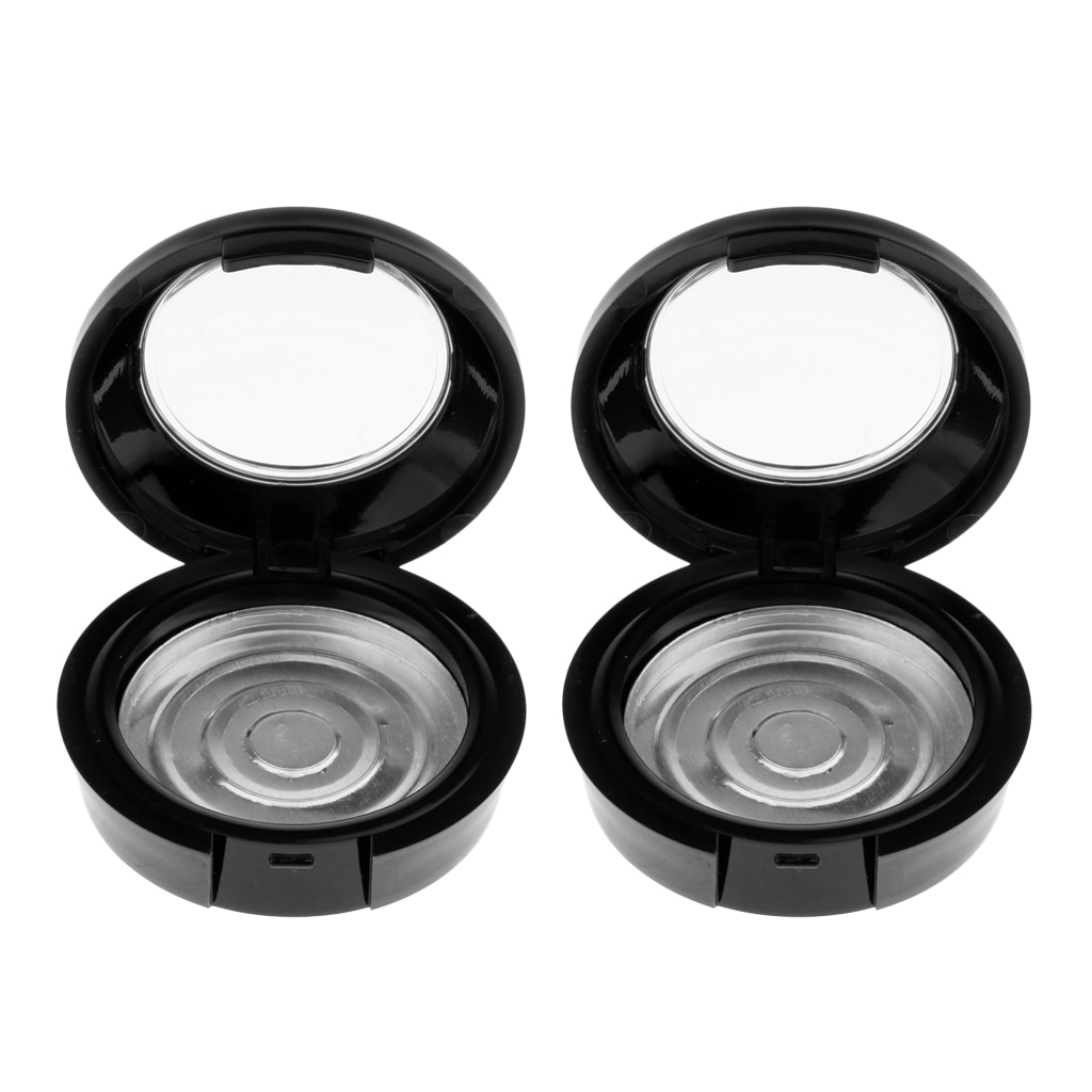 2 Pieces Empty Eyeshadow Eyebrow Palette, Make Up Container Pallet With Tin Pan And Mirror For Powder Container