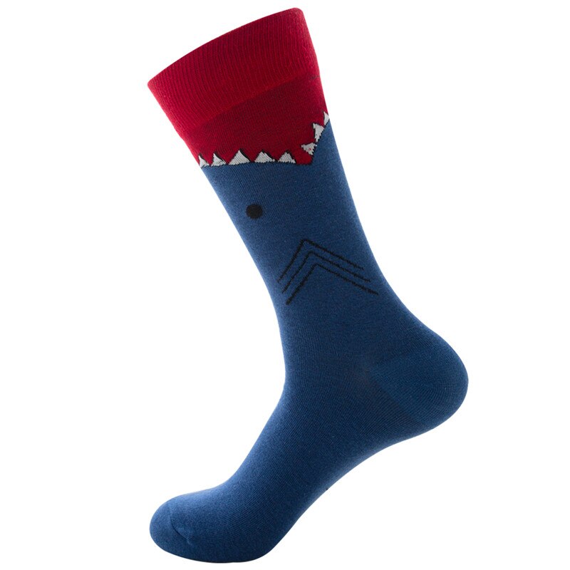 1 pair men socks combed cotton bright colored funny socks men's calf crew socks for business causal dress wedding: 13