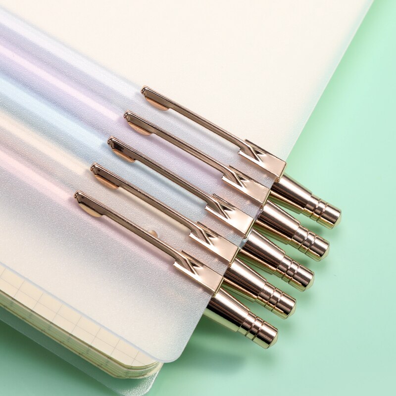 M&amp;G Full Metal Mechanical Pencils Morandi Color 0.5mm HB Lead Refill Student Writing Automatic Pencils Lapiseira School Supplies