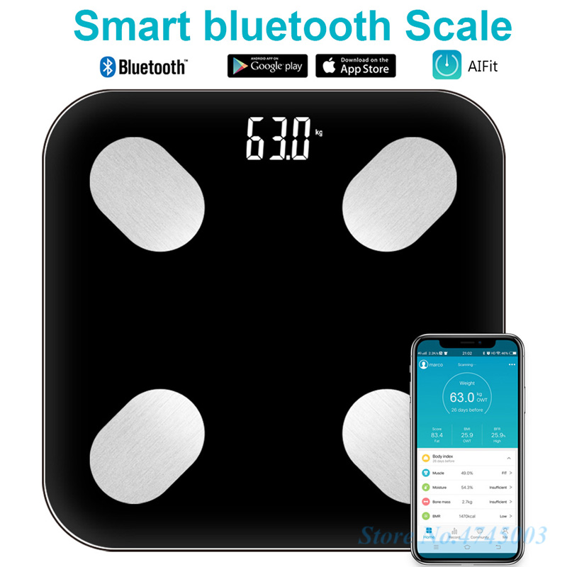 Weight Scale Body Fat Scale Healthy Smart Electronic LED Digital Weights Scales Weighing Machine Bathroom Balance Bluetooth APP