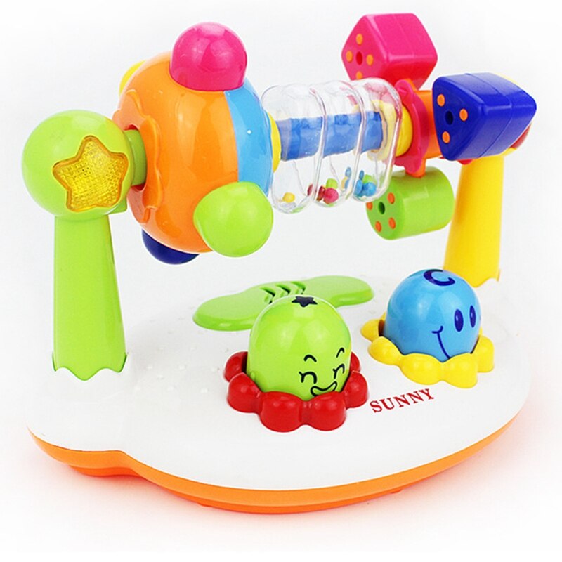 Muzikaal babyspeelgoed muziek draaiende verlichting fitnessframe educatief babyspeelgoed met doos kleuterspeelgoed
