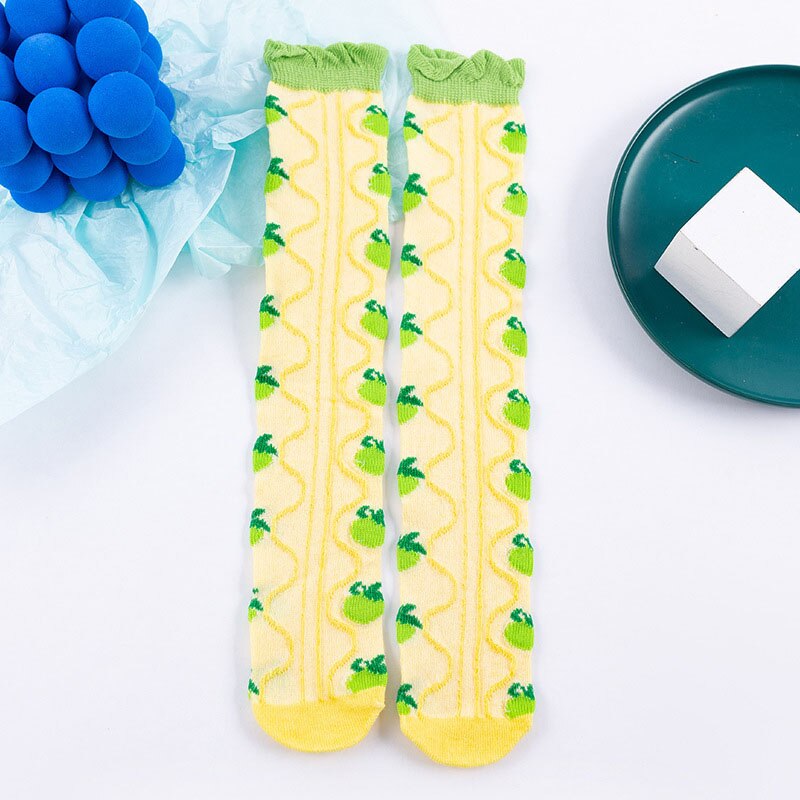 Ruffle Baby Meisjes Lange Sokken Leuke Fruit Mesh Ademend Kids Kinderen Sokken Zachte Baby Peuter Vloer Sokken: 05