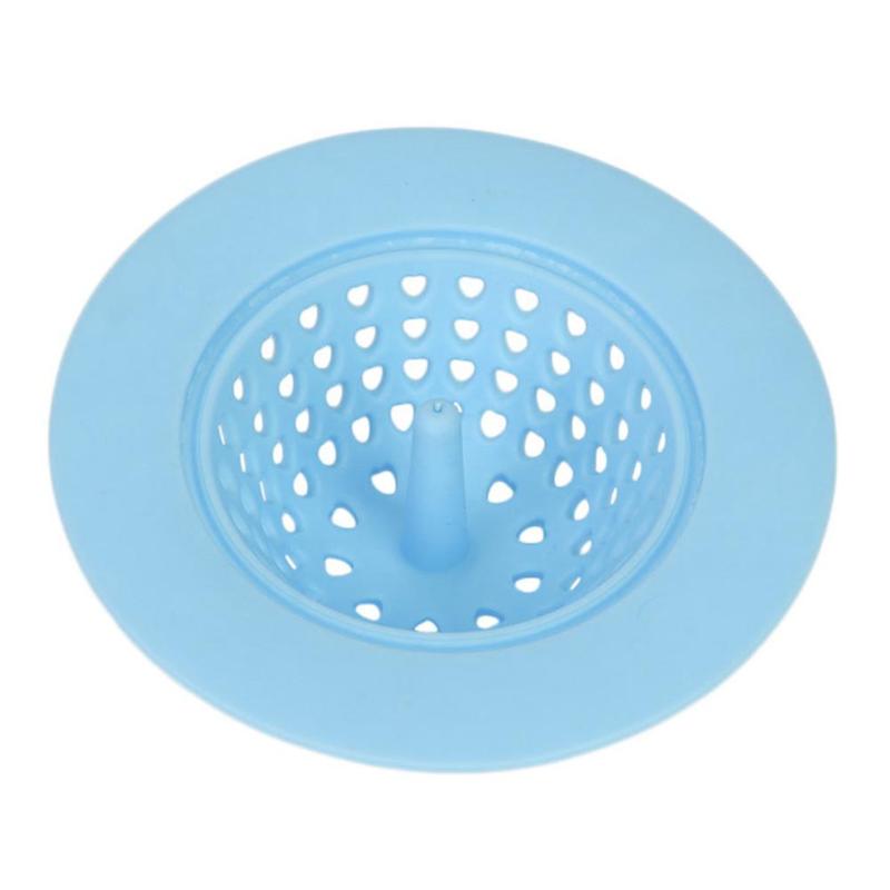 Runde Silikon Waschbecken Sieb Filter Wasser Stopper Bodenablauf Haar Fänger Sieb Abfluss Werkzeuge Schlecht Küche Spielereien Werkzeuge: Blau