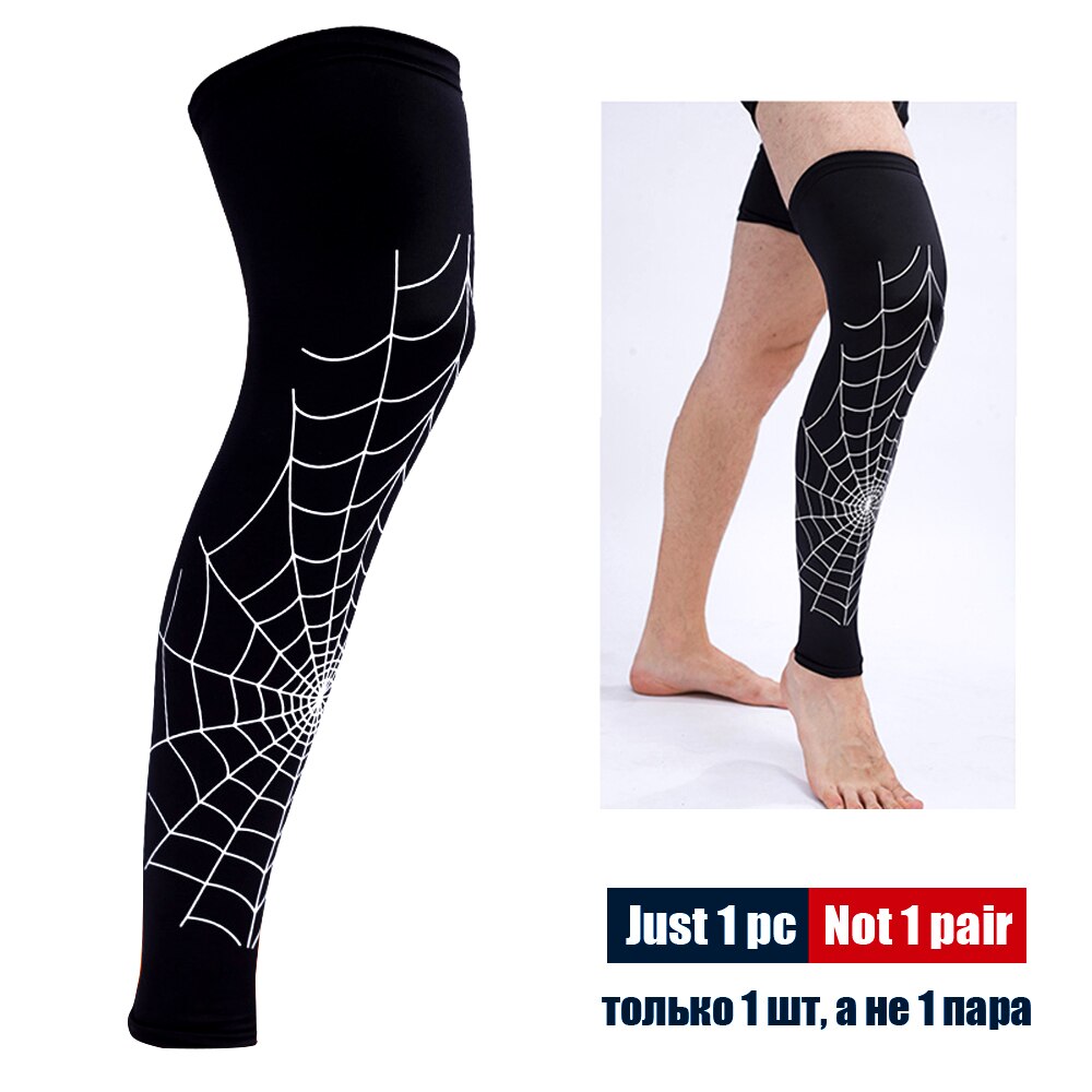 Manchon de Compression de jambe 1 pièce, chaussettes de Compression de mollet de basket-ball de sport, soutien du genou, aide les Muscles de tibia et d&#39;arthrite: White-1 Piece / XL