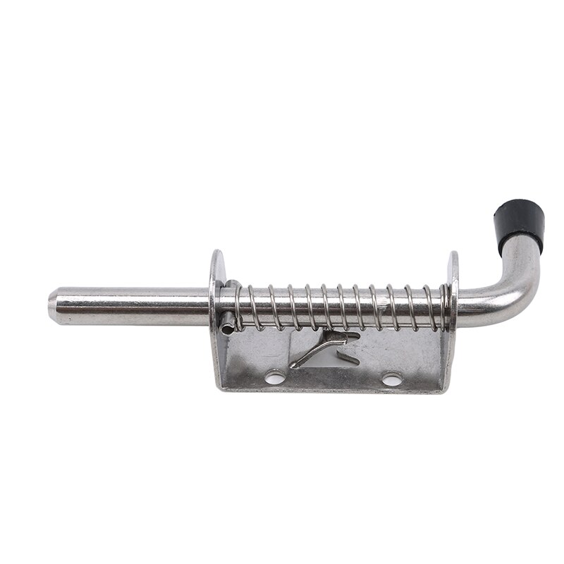 Spring Loaded Stainless Steel Security Barrel Bolt Latch Silver Tone Spring Latches Door Cabinet Hinges Hardware