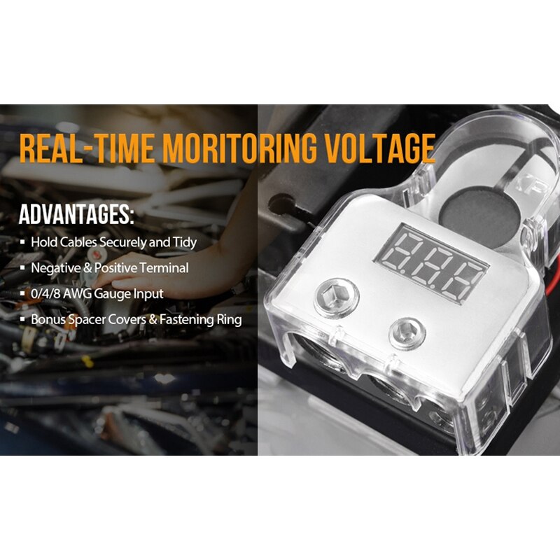 12V-24V Car Battery Terminal Connectors Strong Versatility 0 4 8 Gauge AWG Battery Clamp