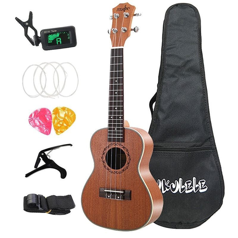 21 Inch Soprano Ukulele Hawaii Hawaiian Mini Guitar Uke Sapele 4 Strings Guitar for Beginners Guitarist: Default Title