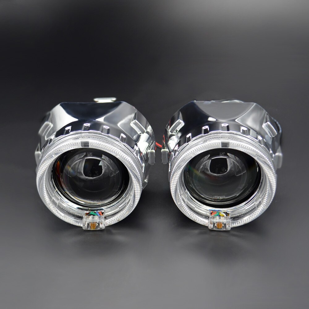 Lente de proyector Hid para Bi Xenon de coche de 2,5 pulgadas con aplicación RGB, función Bluetooth, máscara de Ojos de Ángel, Bombilla, Kit de montaje para H1 H4 H7
