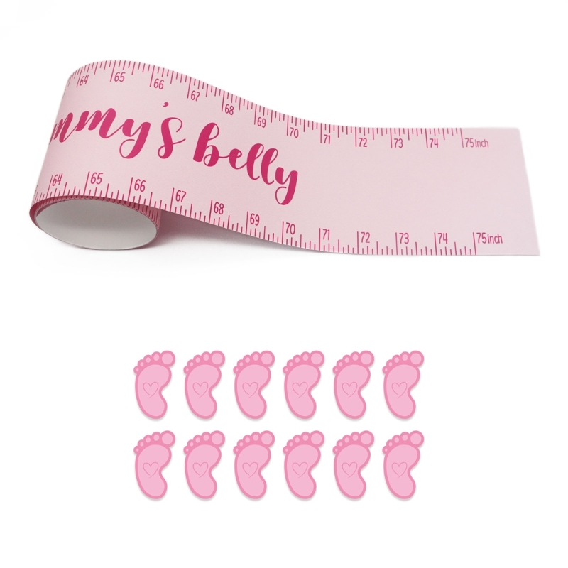 How Big is Mommy's Belly? Includes 1 Mommy's Belly Measuring Tape and 12 Stickers, Gender Neutral Fun Baby-Shower Game