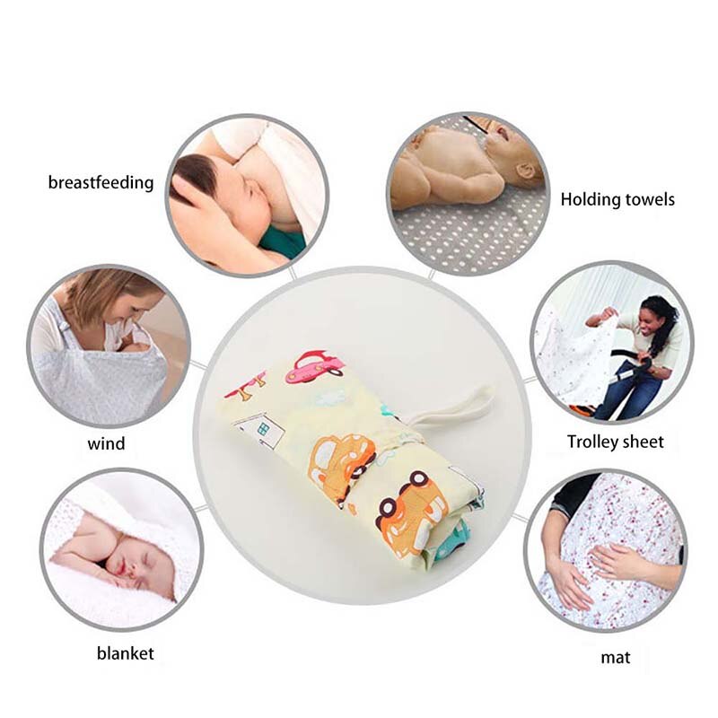 Couverture d'alimentation en coton pour bébé, châle d'extérieur pour nourrissons, couverture d'allaitement, tablier, coussinets de maternité