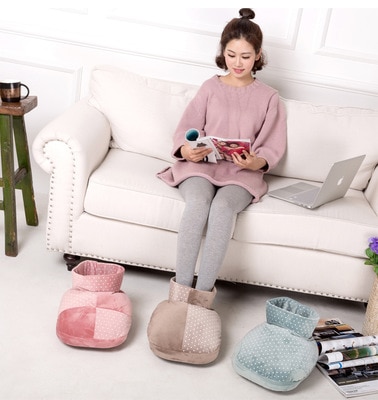 Coussin chauffant électrique chauffant électrique pour les pieds, 220V, chausson chauffant pour chaussures d'intérieur ou d'intérieur en peluche