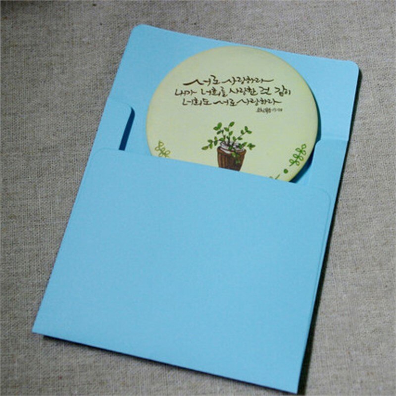 100 Stuks In/ 10X10Cm Vierkante Vintage Kraft Multicolor Gewone Uitnodiging Papier Decoratieve Bruiloft Envelop Vip/Bank/Postkaart: blue color