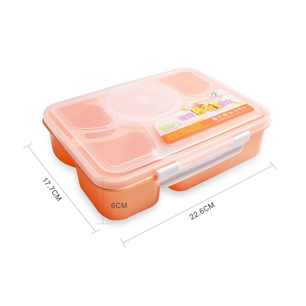 Draagbare Magnetron Kids Lunchbox 5 Compartimenten Met Soepkom Bento Dozen Lekvrije Kinderen Voedsel Container Met lepel