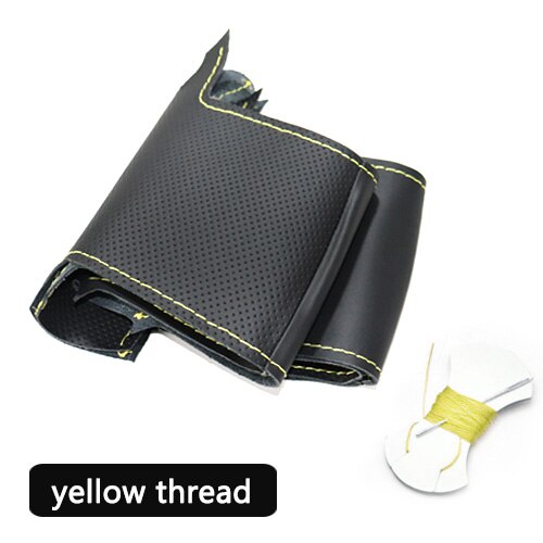 Handsewing Zwart Lederen Stuurwiel Covers Forbmw F10 F07 (Gt) F11: Yellow Thread